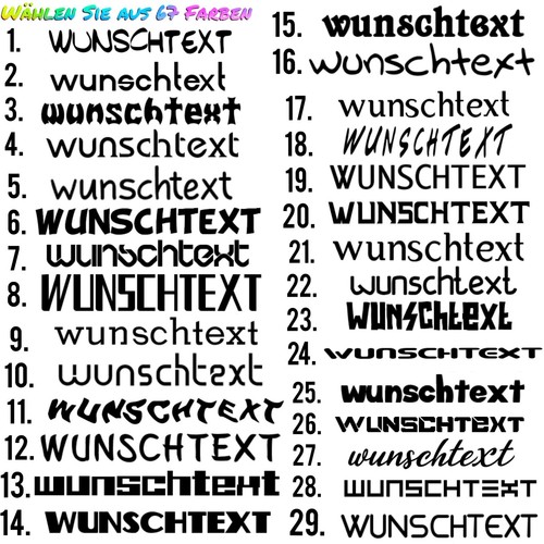 Wunschtext aufkleber deko - 2x,