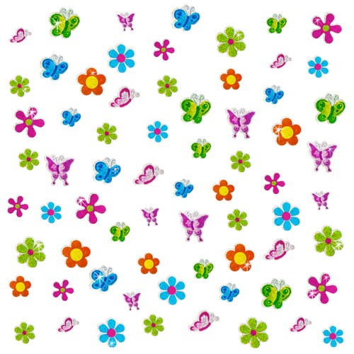 Glitzer sticker blumen - 68,