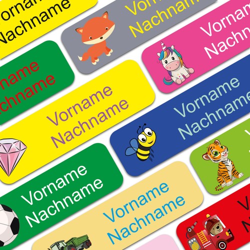 80x namensaufkleber mit - namensaufkleber,