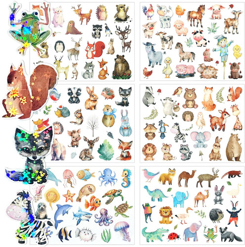 Glitzer sticker tiere bögen - glitzer, tiere,6