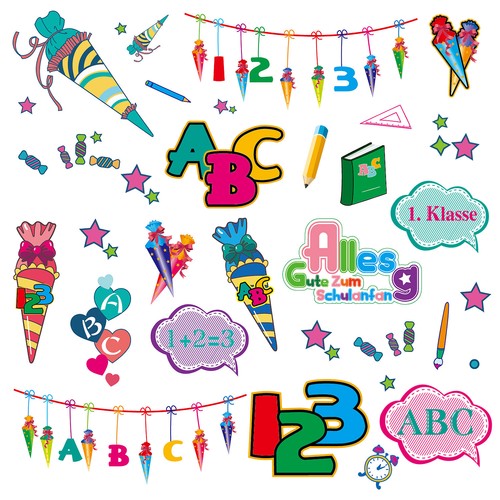 Kinder sticker set schule für - kinder,