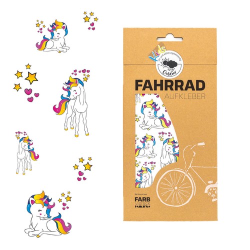 Fahrradaufkleber einhorn - fahrradaufkleber,