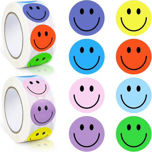 Bunte smile aufkleber 1000 - bunte,