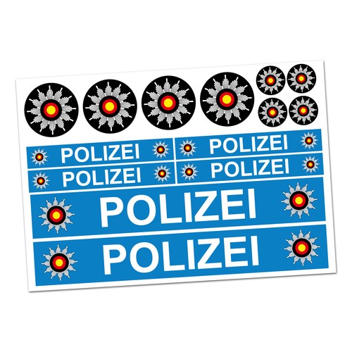 6er set polizei - polizei, aufkleber