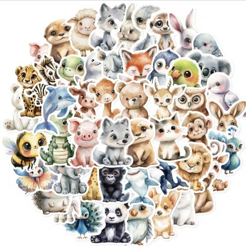50x süße tierbaby sticker - 50x,