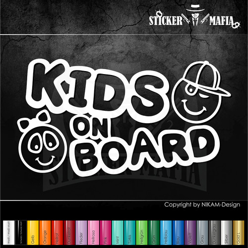Aufkleber baby kids board - aufkleber, on